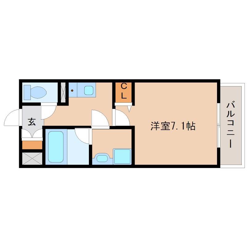ソレイユ出屋敷(1K/2階)の間取り写真
