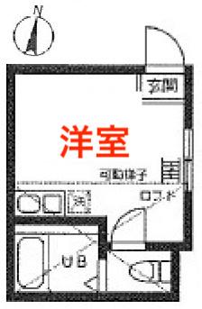 HU横浜鶴見(ワンルーム/1階)の間取り写真