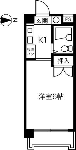 エクセランス石黒(1K/2階)の間取り写真