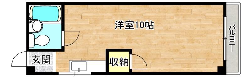 ウエストビラ北巽(1K/2階)の間取り写真