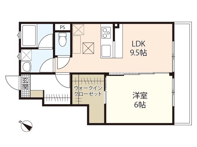 CIELO GRANTS(1LDK/1階)の間取り写真