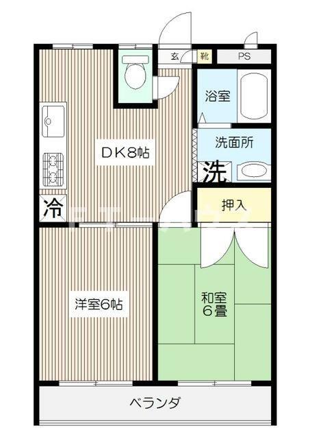 アネックス大野(2LDK/3階)の間取り写真