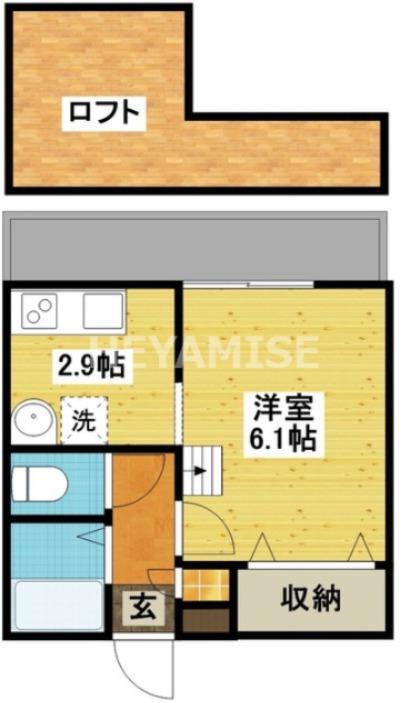 MODERN PALAZZO 文教東(1K/2階)の間取り写真