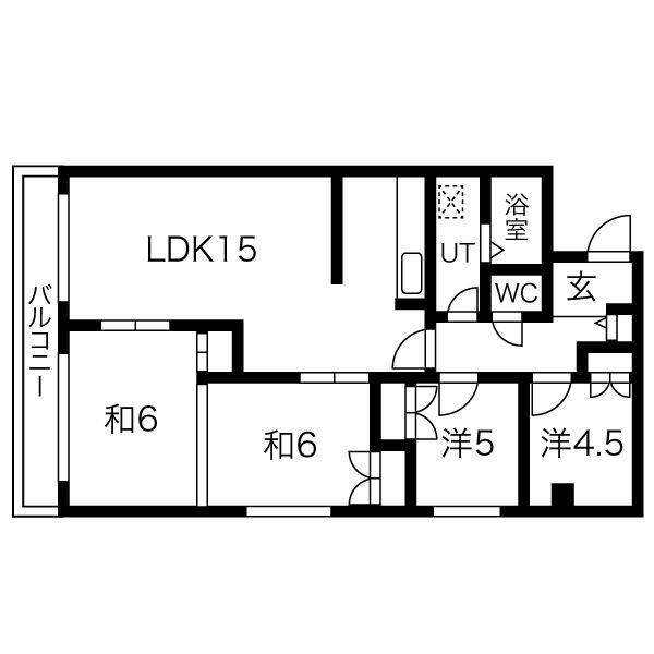 あずみビル(4LDK/3階)の間取り写真