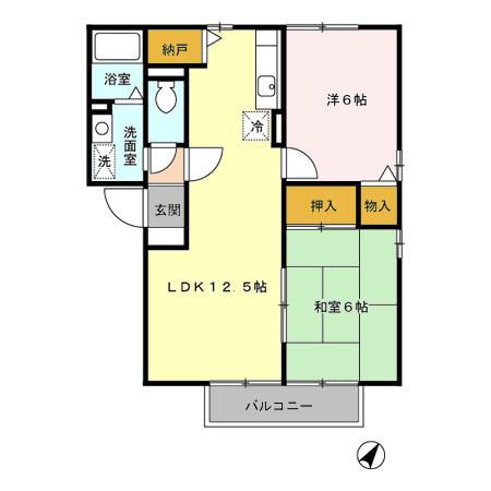 アネックス青葉(2LDK/2階)の間取り写真