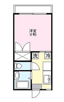 タカシマハイツC(1K/1階)の間取り写真