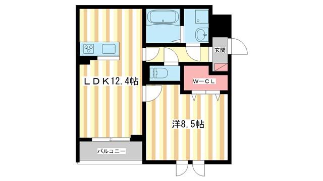 シャルマンスイート(1LDK/2階)の間取り写真