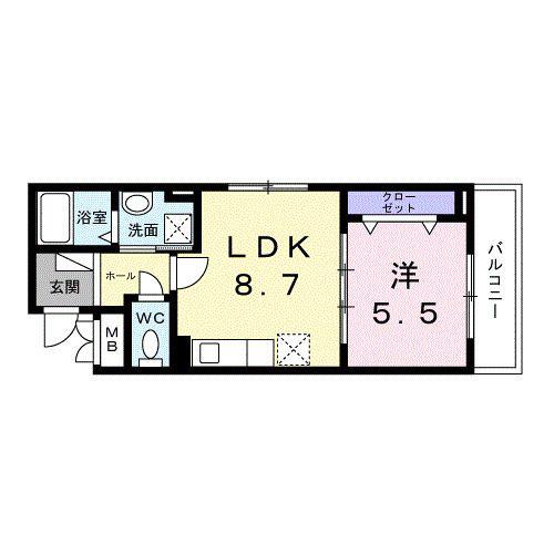 アビタ諸福(1LDK/3階)の間取り写真