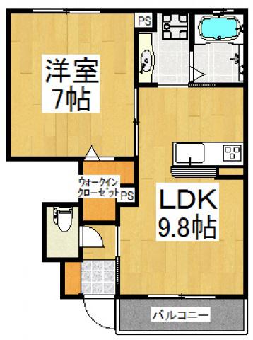 HACHI-KEN(1LDK/1階)の間取り写真