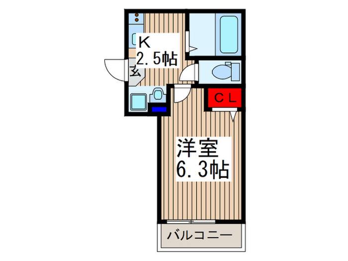 RIREA 鹿手袋(1K/2階)の間取り写真