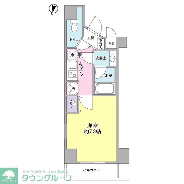 池之端加茂ビルC(1K/3階)の間取り写真