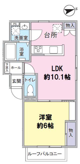 カーサ・ササキ(1LDK/2階)の間取り写真