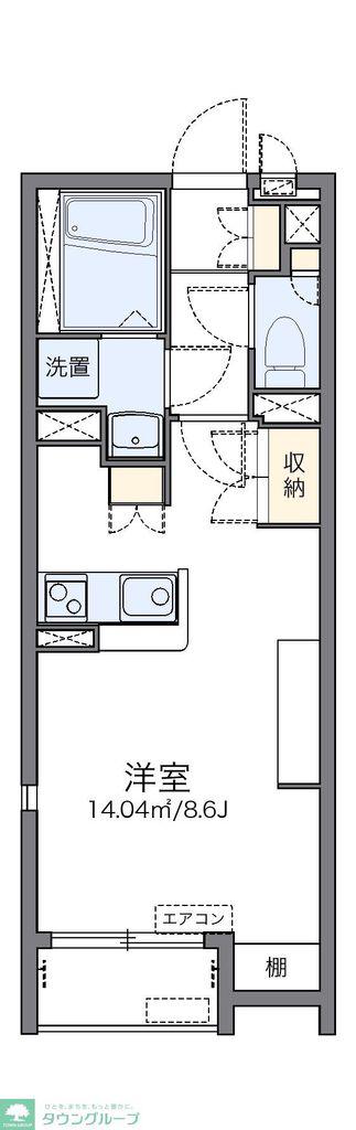 レオネクストラ フォンテ(ワンルーム/2階)の間取り写真