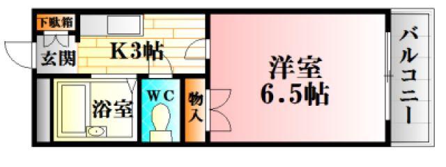 ソギモトビル(1K/3階)の間取り写真