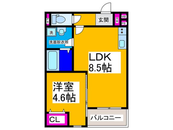 REGIES京都梅小路(1LDK/1階)の間取り写真
