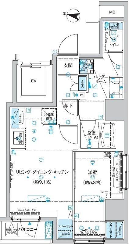 エストゥルース入谷(1LDK/2階)の間取り写真