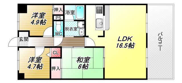 レジェ―ロ永和(3LDK/5階)の間取り写真