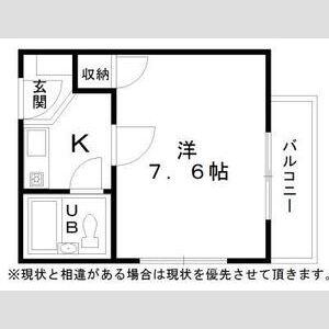 ドミールタチバナ五月町II(1K/2階)の間取り写真