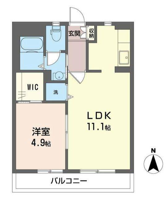 メルクマール(1LDK/1階)の間取り写真