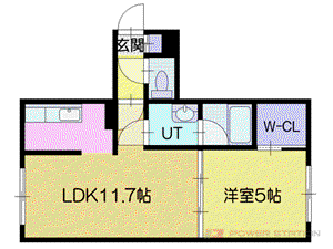 ペルソーナ新札幌(1LDK/4階)の間取り写真