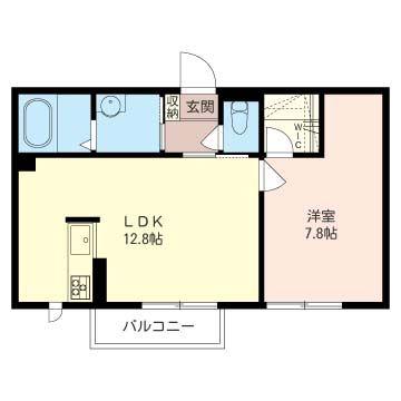 セブンラックB(1LDK/2階)の間取り写真