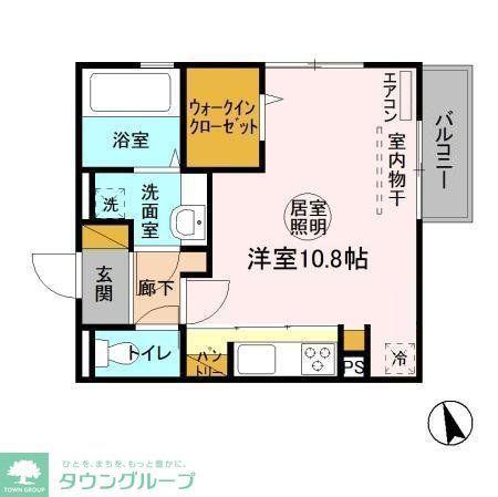 メゾンたくみ(ワンルーム/2階)の間取り写真