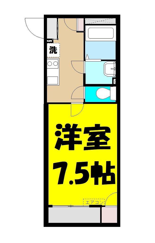 ファミーユ東大宮(1K/1階)の間取り写真