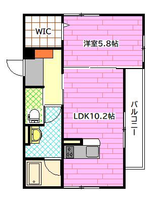 VILLA HAKUYO(1LDK/3階)の間取り写真