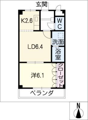 GLORIOUS88(1LDK/3階)の間取り写真