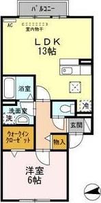 ファミールシミズS(1LDK/1階)の間取り写真