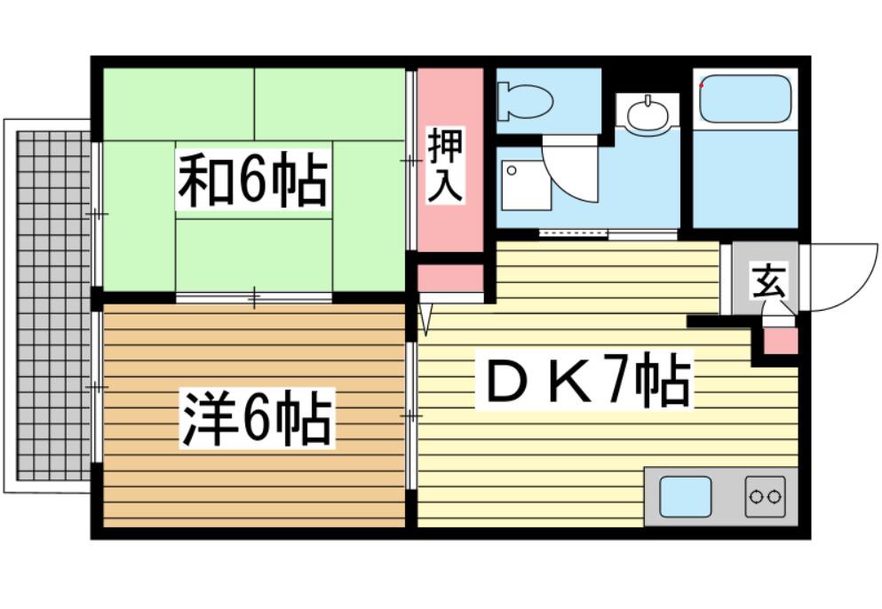 MKハイツ(2DK/1階)の間取り写真