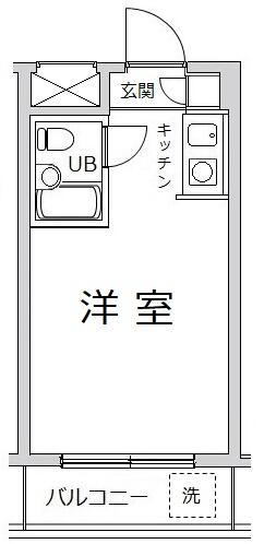 ベルサイユ池上(ワンルーム/5階)の間取り写真