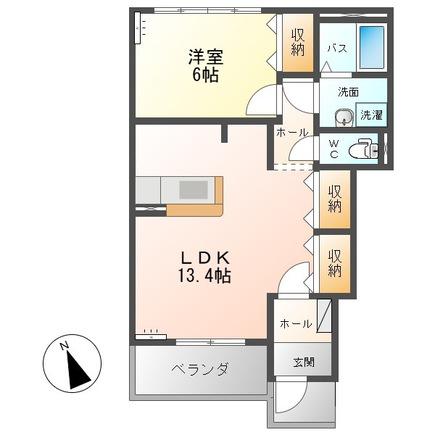 アクアサイド 101(1LDK/1階)の間取り写真
