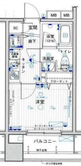 パークウェル秋葉原(1K/7階)の間取り写真