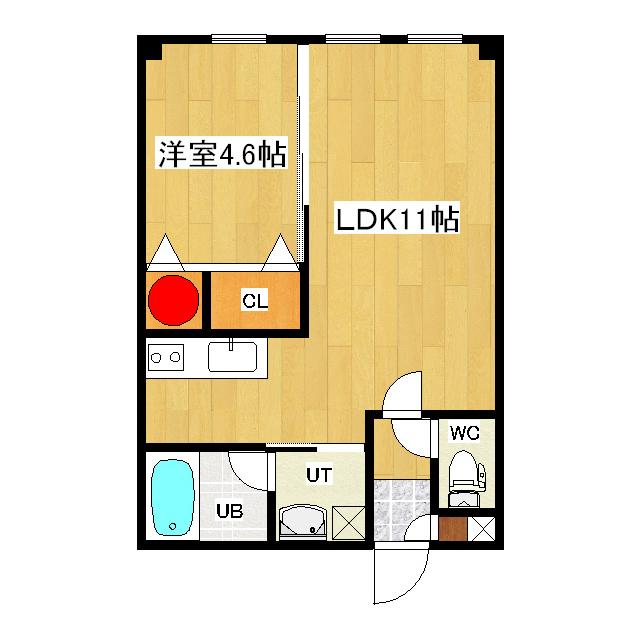 ヴァンドーム青葉(1LDK/1階)の間取り写真