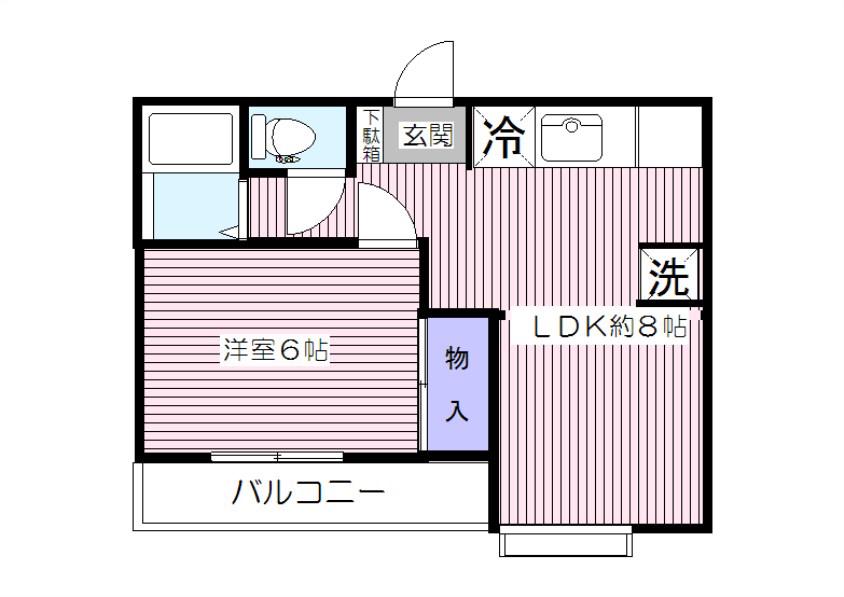 サンスカイハイツ(1LDK/2階)の間取り写真