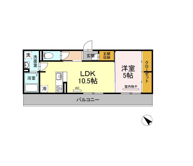 D-ROOM ADVANCE(1LDK/2階)の間取り写真