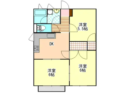 ハウスオリエント(3DK/2階)の間取り写真