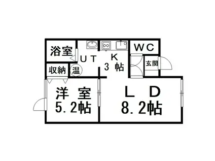 メゾンMORE(1LDK/2階)の間取り写真
