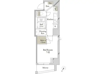 メリットコート(1K/5階)の間取り写真