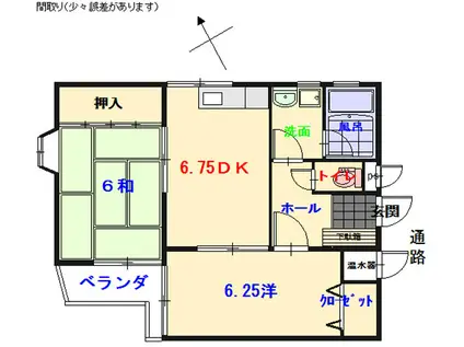 ソレイユ(2DK/2階)の間取り写真