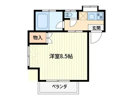 パークサイドハイツ(1K/2階)の間取り写真