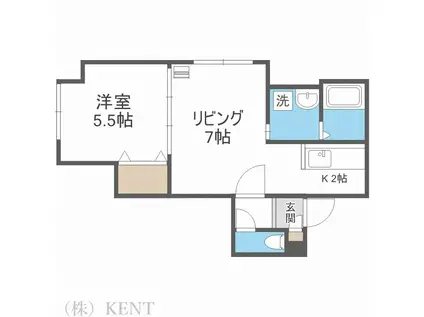 リベルティ医大前(1LDK/5階)の間取り写真