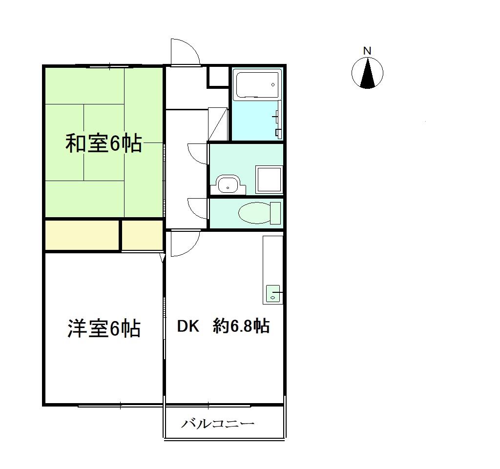 サンビレッジ A(2DK/1階)の間取り写真