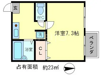 マピエス下鴨(1K/1階)の間取り写真