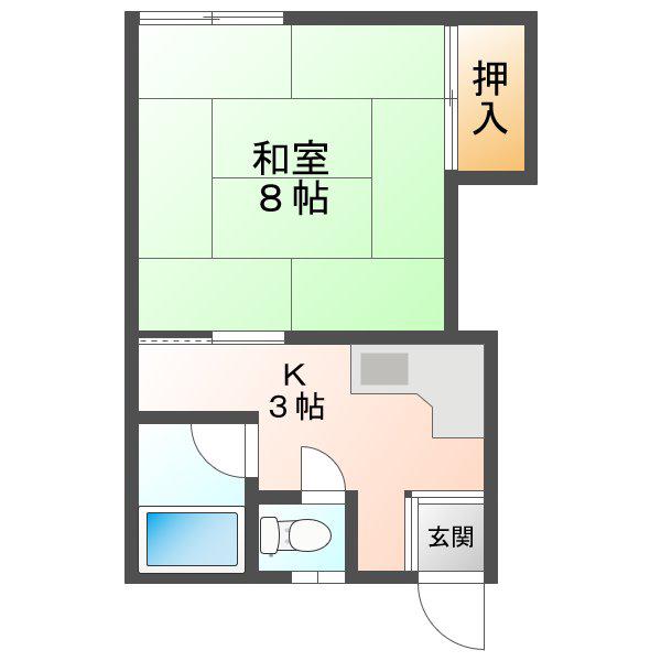 Sハイツ(1K/1階)の間取り写真