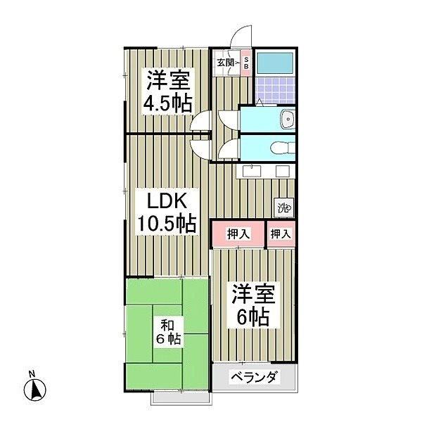 ハイツグロリア(3LDK/2階)の間取り写真