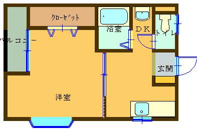 メゾン中央(1DK/1階)の間取り写真