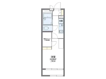 レオパレスセードルII(1K/2階)の間取り写真