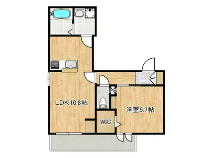 インフィールド元住吉祇園町(1LDK/3階)の間取り写真